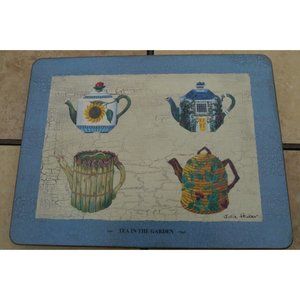 Pimpernel Placemats Tea in the Garden Julie Huber England Teapot Blue Set of 4
